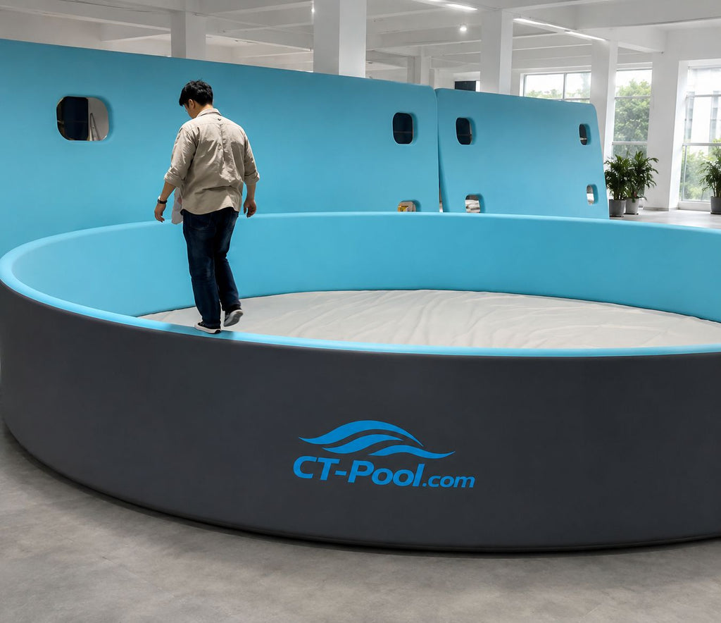 Drop-Stitch Pool Rund im Garten