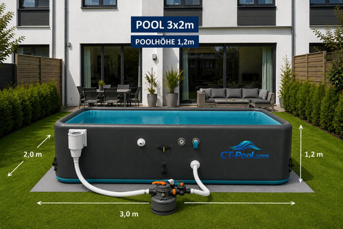 Drop-Stitch Pool Eckig mit Skimmer
