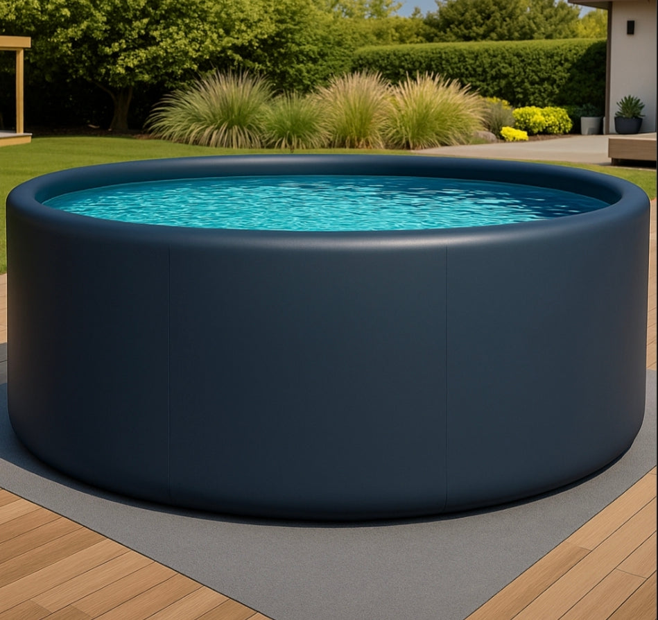 Aufblasbarer Premium Drop-Stitch Pool - Stabiler Familienpool für den Garten (Rund)